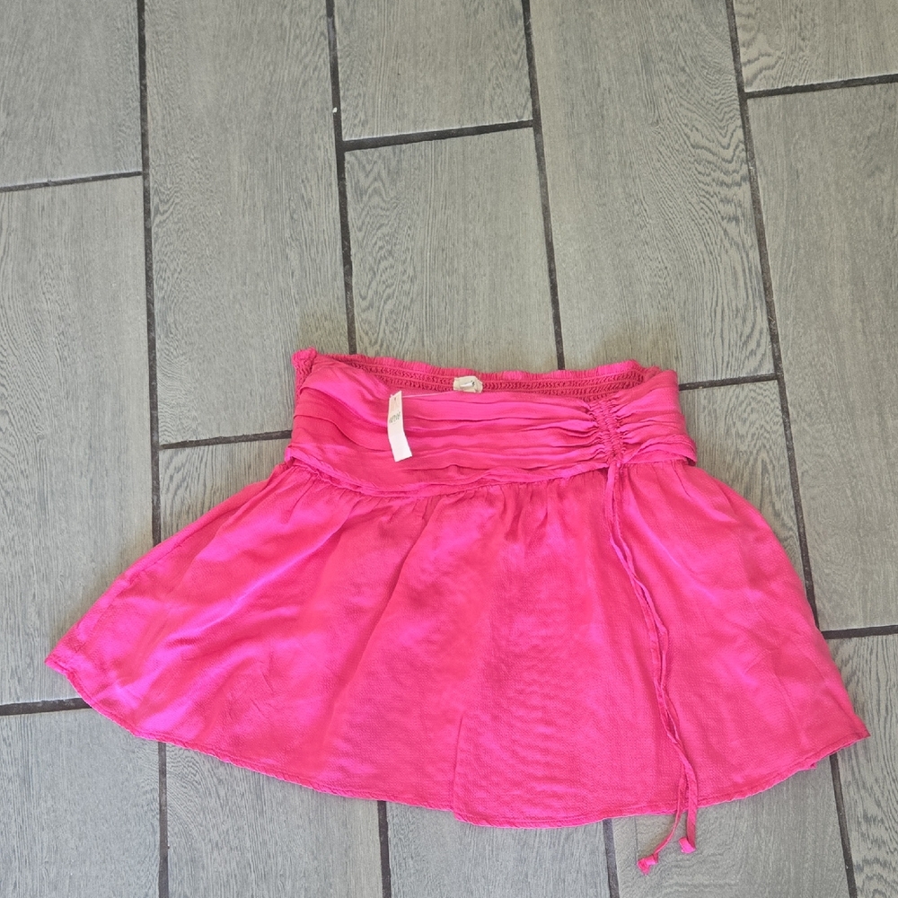 NWT Aerie Pink Ruched Skater Mini Skirt M